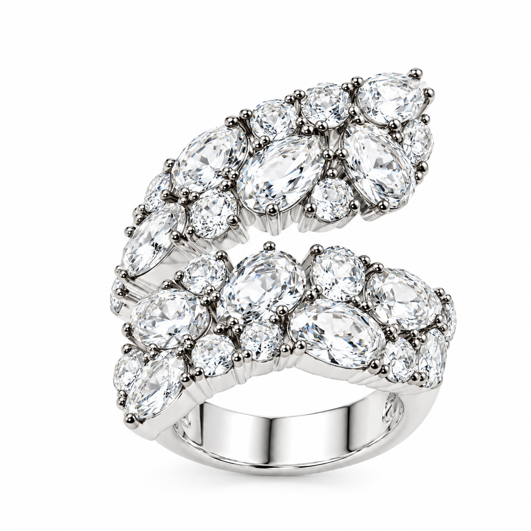 Anello a Foglia Bianco Sovrani