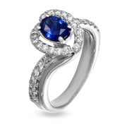 Anello con Zaffiro e Diamanti Crivelli
