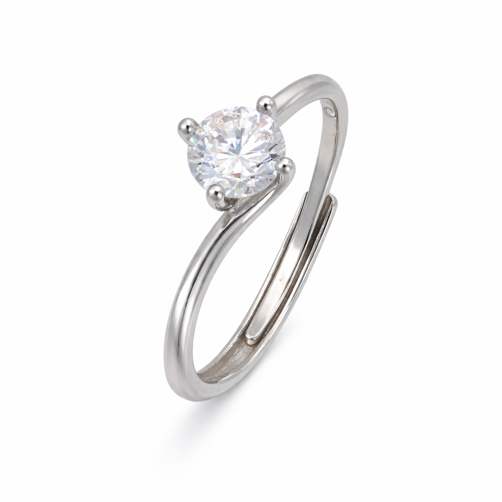 Anello Solitario in Argento