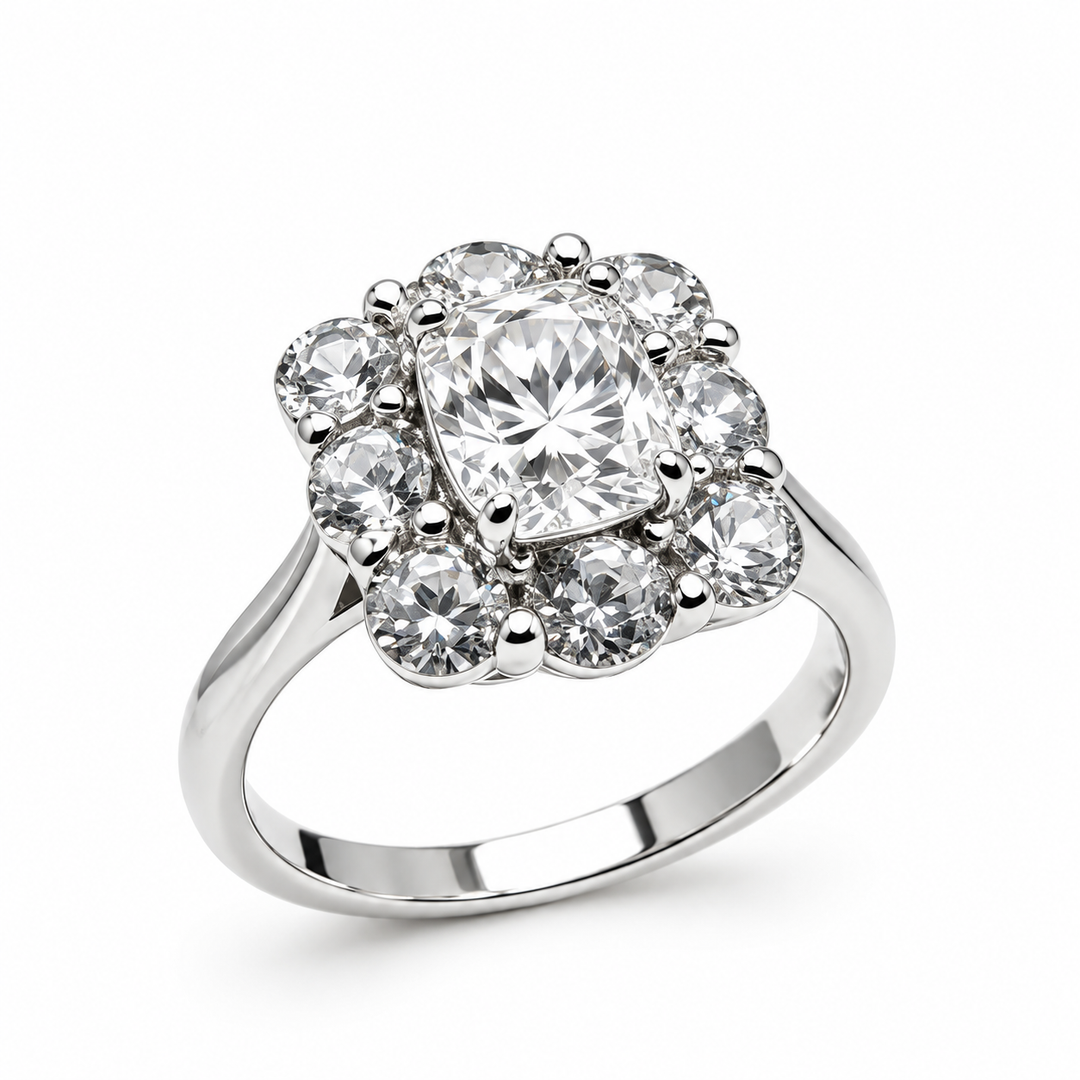 Anello Rettangolo Bianco Sovrani