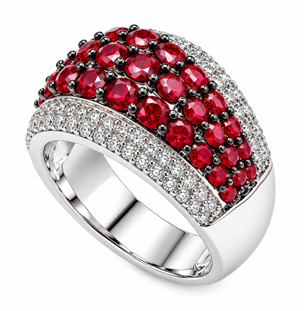 Anello a Fascia Fucsia Sovrani