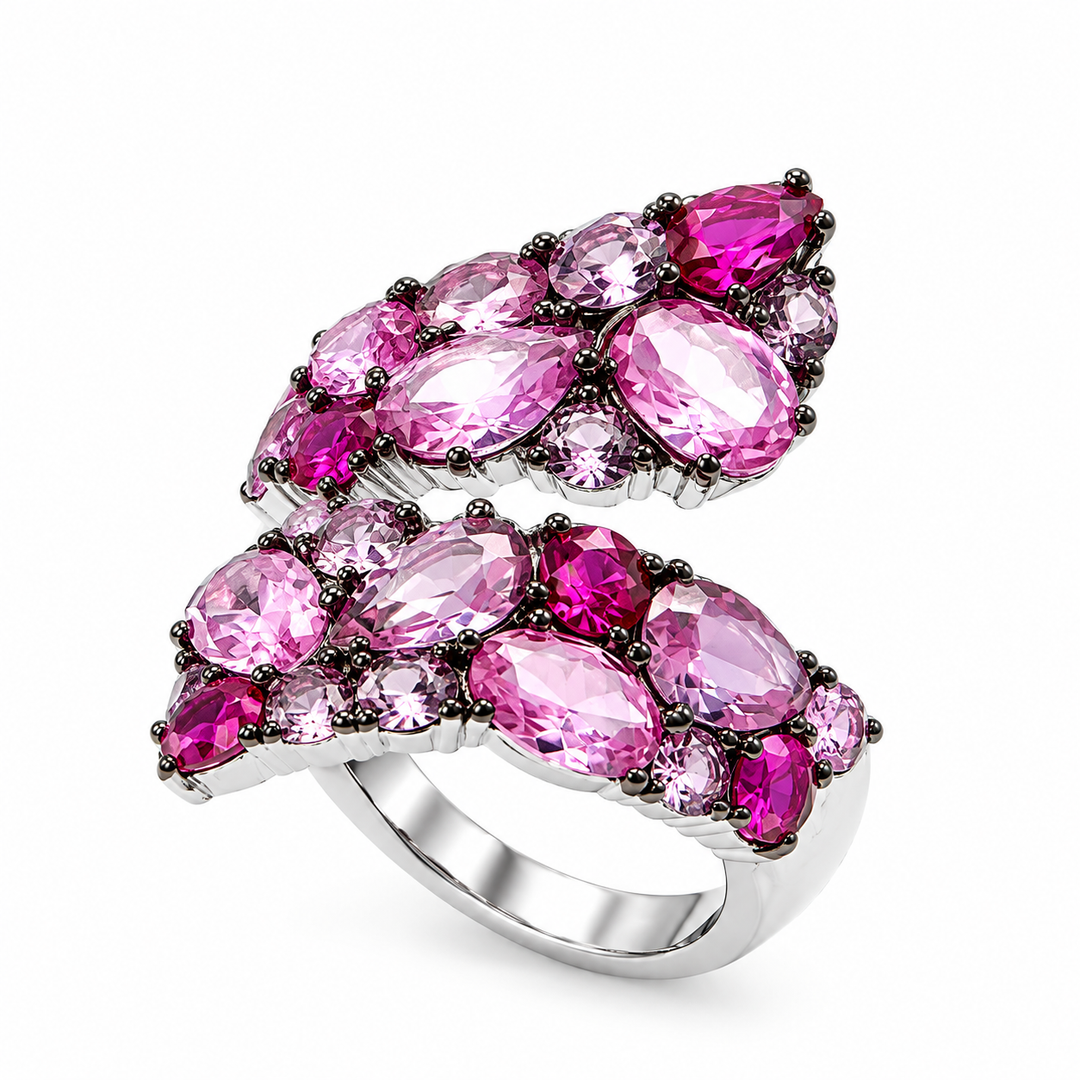 Anello a Foglia Sovrani Sfumato Rosa