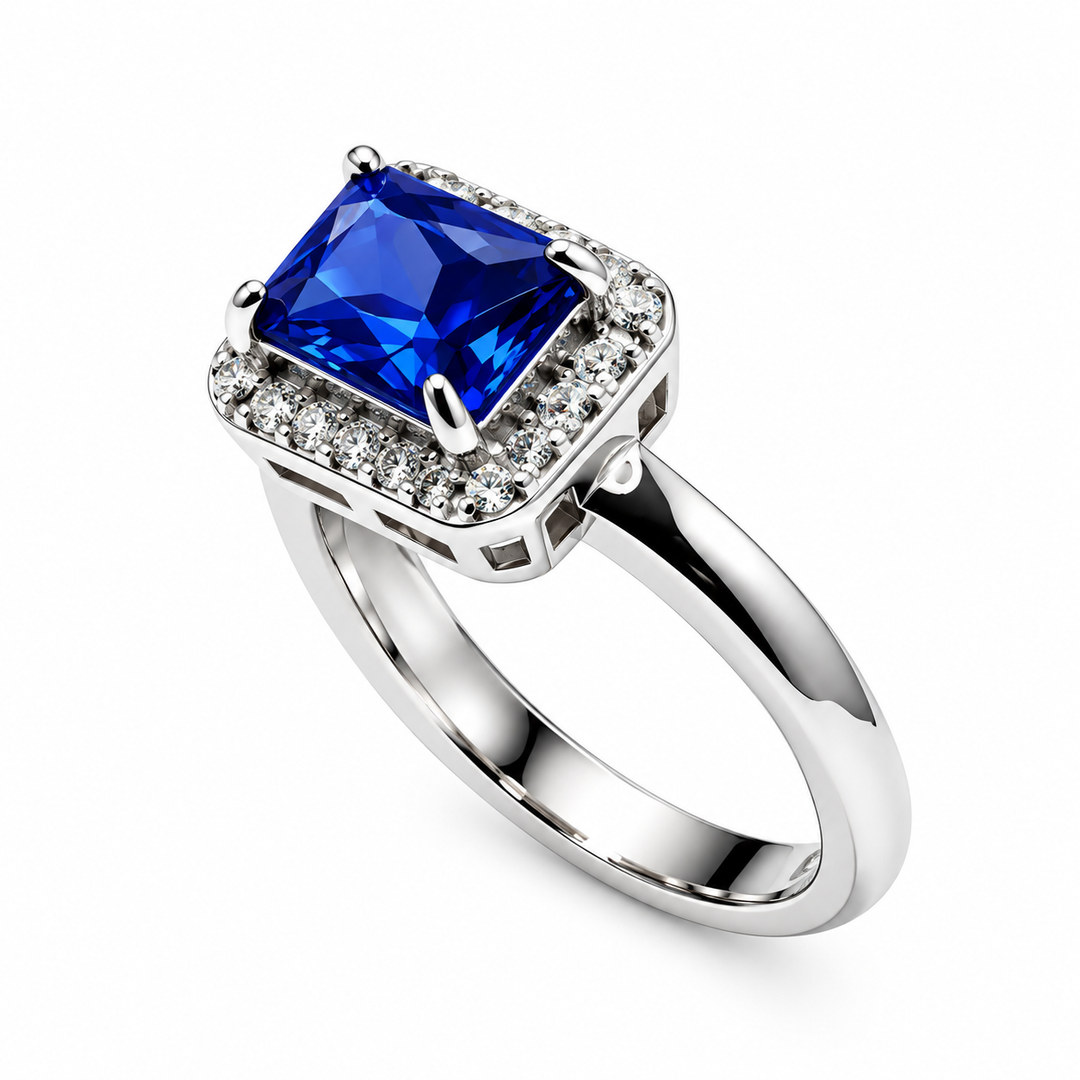 Anello Punto Luce Blu Sovrani