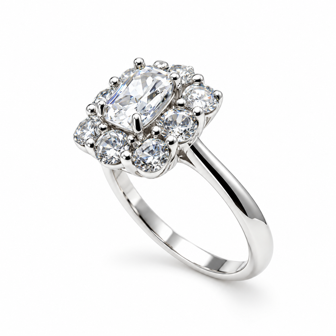 Anello Rettangolo Bianco Sovrani