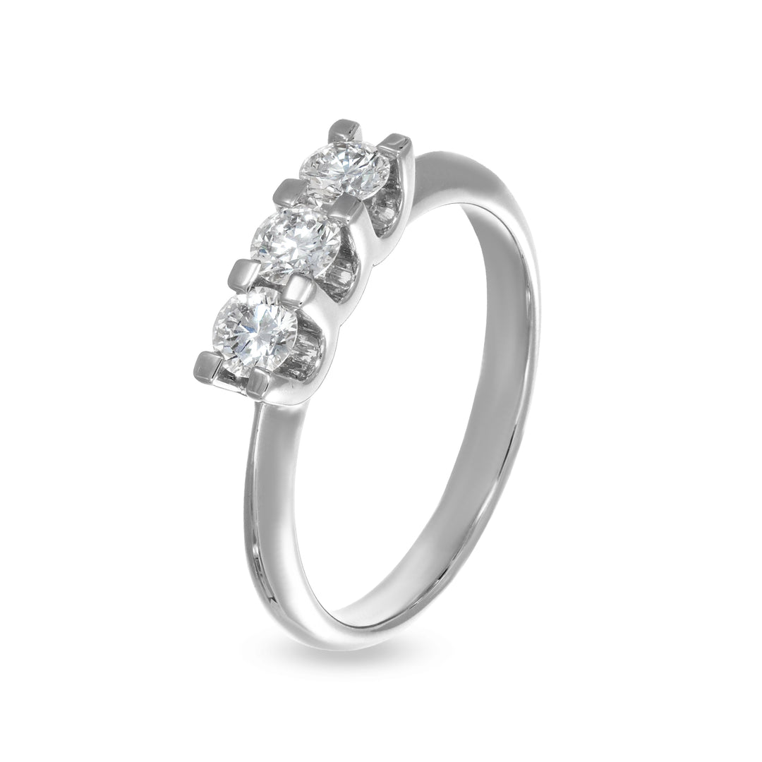 Anello Trilogy in Oro Bianco