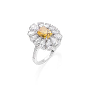 Anello Stardust Fiore con Zircone Giallo
