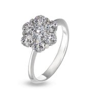 Anello Margherita in Oro Bianco e Zirconi