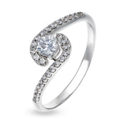 Anello in Oro Bianco con Zirconi