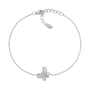 Bracciale Rodio Farfalla Zirconi Bianchi
