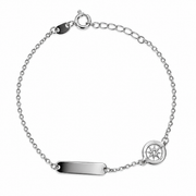 Bracciale Bimbo/a in Oro Bianco 18 kt  con il Timone e Targhetta