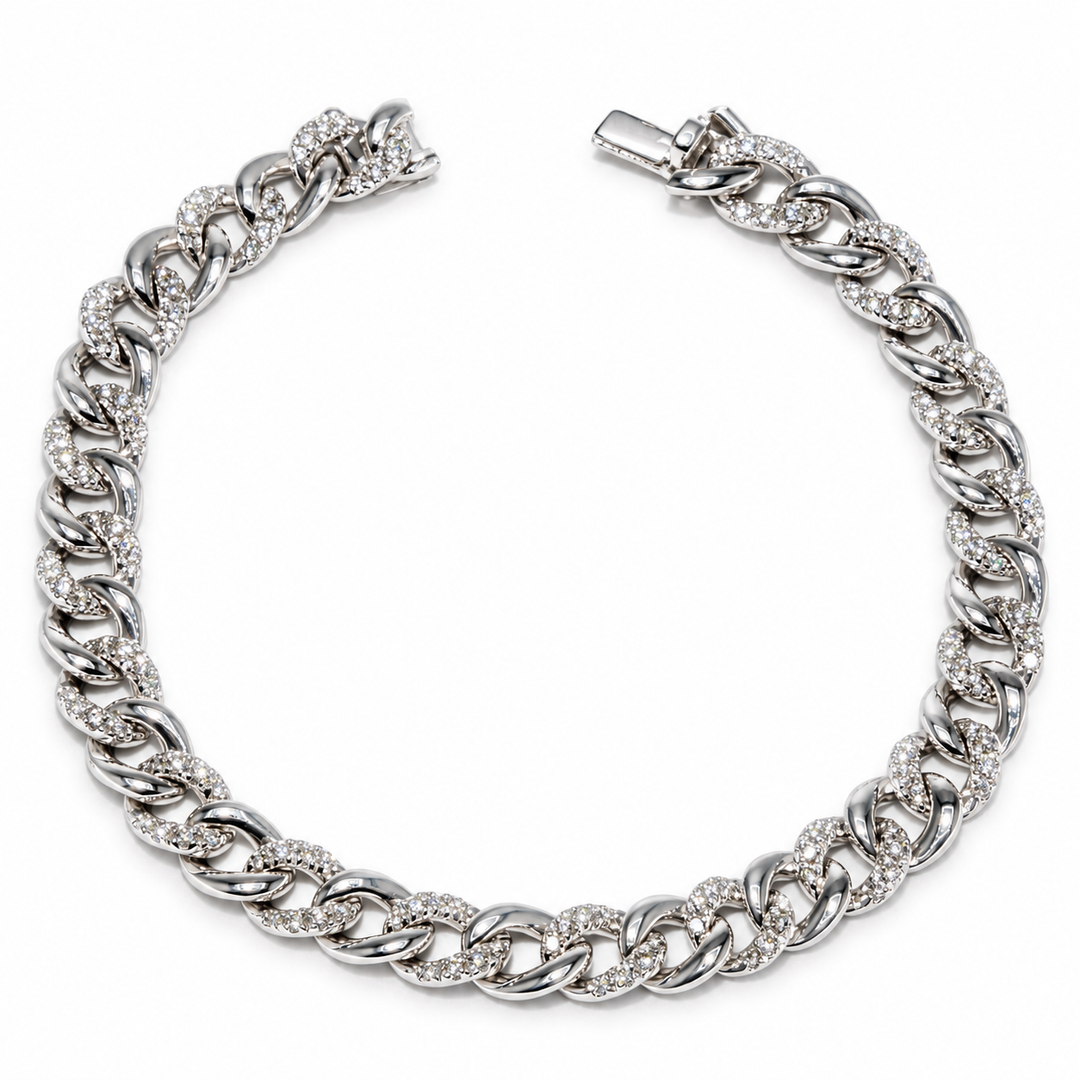 Bracciale maglia Grumette con Diamanti Crivelli