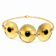 Bracciale con Cerchi e Pietre Nere