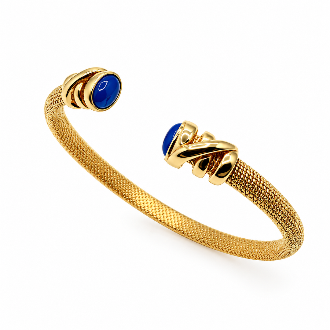 Bracciale Rigido in Argento Placcato Oro Sovrani