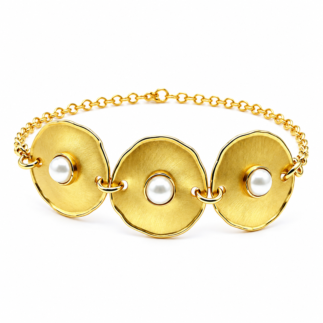 Bracciale con Cerchi e Pietre Bianche Sovrani