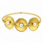 Bracciale con Cerchi e Pietre Bianche Sovrani