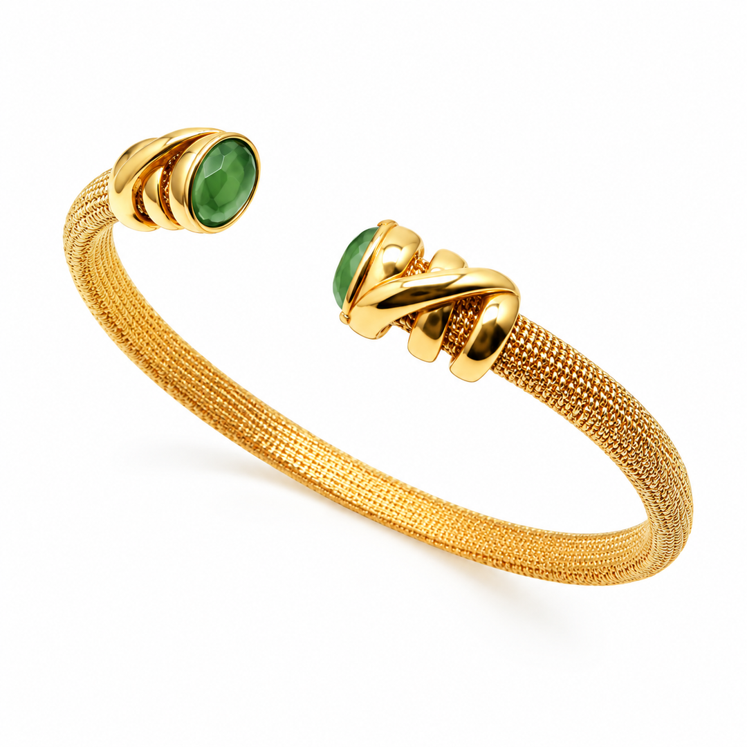 Bracciale Rigido in Argento Placcato Oro Sovrani