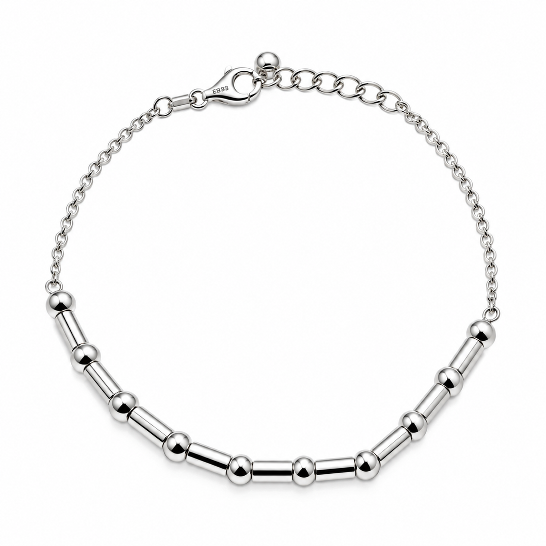 Bracciale Semi Rigido con Elementi Geometrici Sovrani