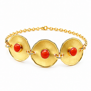 Bracciale con Cerchi e Pietre Rosse Sovrani