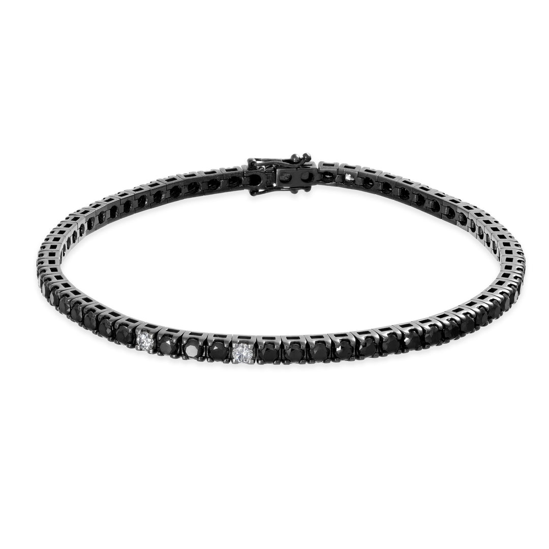 Bracciale Tennis con Diamanti Neri e Bianchi Crivelli