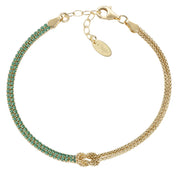 Bracciale Nodo d'Amore Dorato con Zirconi Bianchi