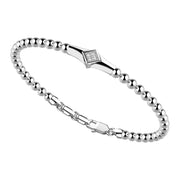 Bracciale Zancan in Argento a Sfere con Pietre Bianche