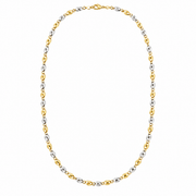 Collana Bicolore con Lavorazione Satinata in Oro 18 kt