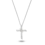 Collana Crivelli a Croce in Oro Bianco con Diamanti