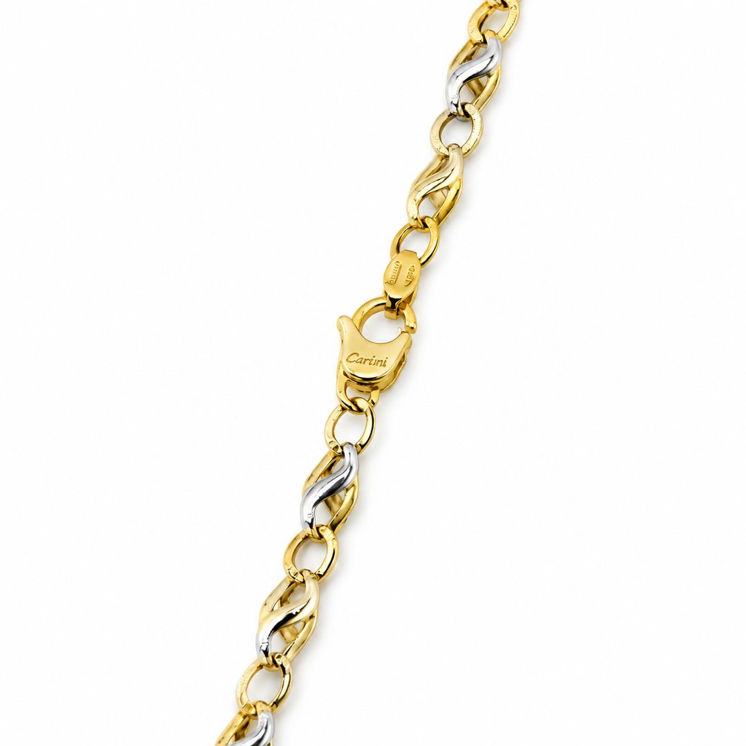 Collana Bicolore in Oro Giallo e Bianco 18 kt