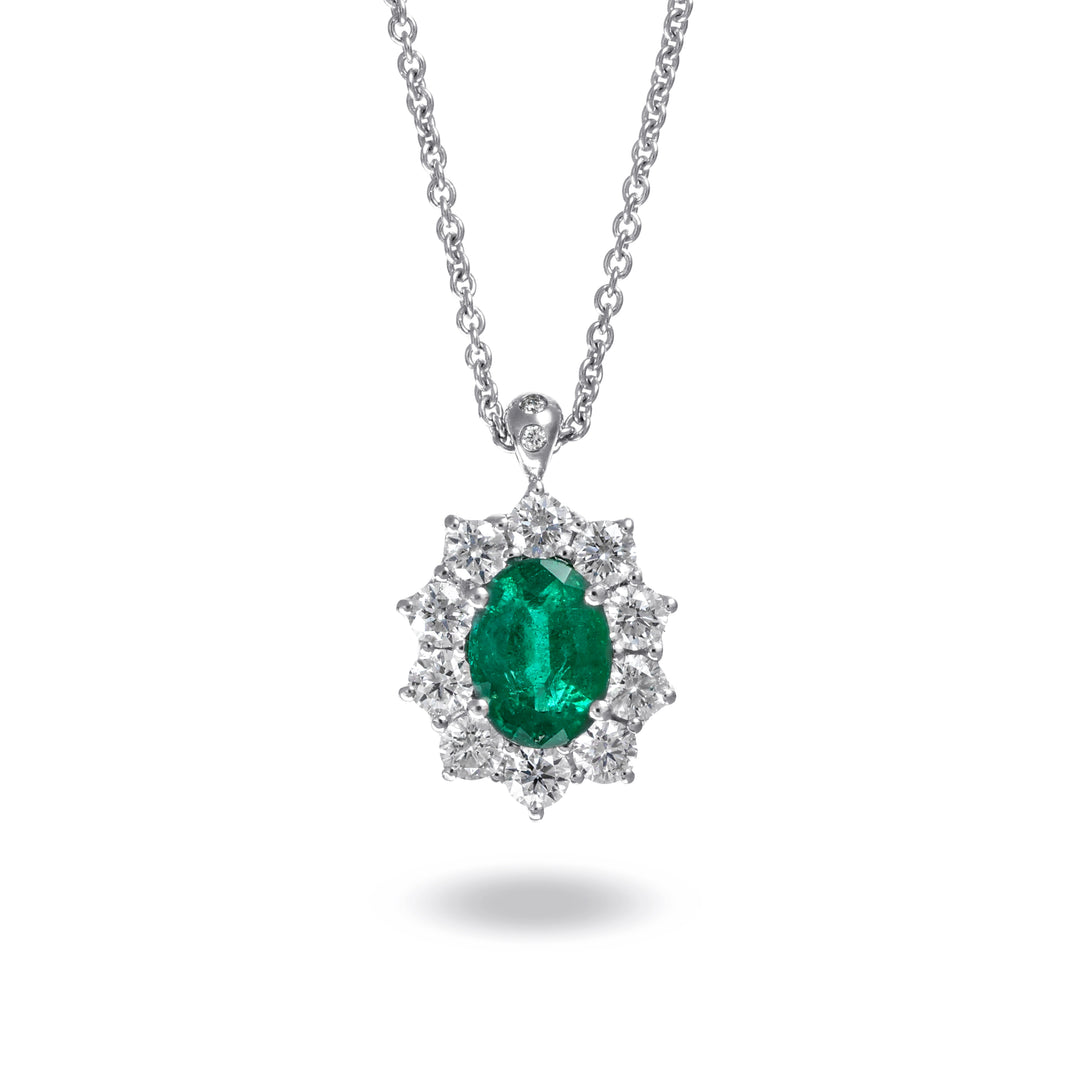 Collana con Smeraldo e Diamanti Crivelli