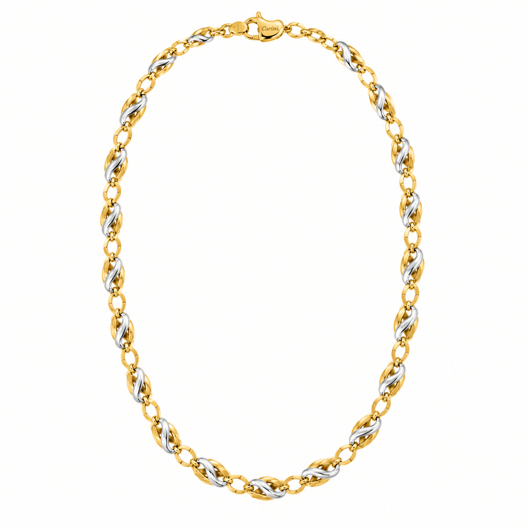 Collana Bicolore in Oro Giallo e Bianco 18 kt
