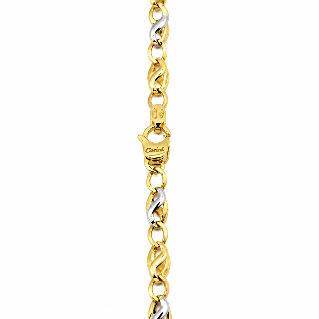 Collana Bicolore in Oro Giallo e Bianco 18 kt