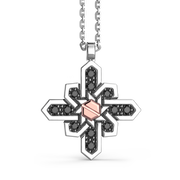 Collana Zancan in Argento con Rosa dei Venti, Pietre e vite in Oro Rosa