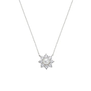Collana Fiore con Perla e Zirconi