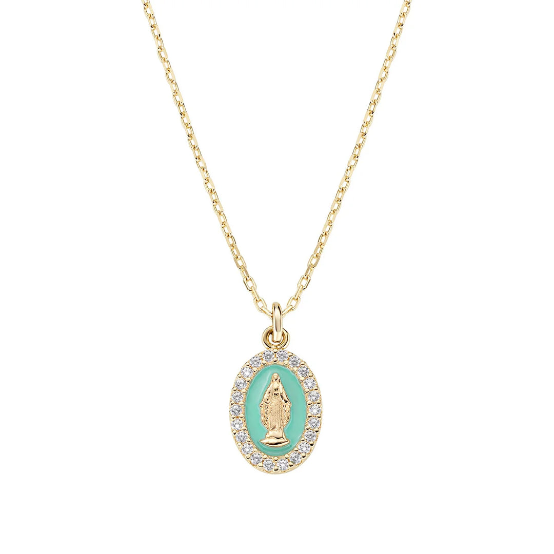 Collana mini Medaglia Miracolosa smaltata