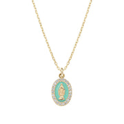 Collana mini Medaglia Miracolosa smaltata