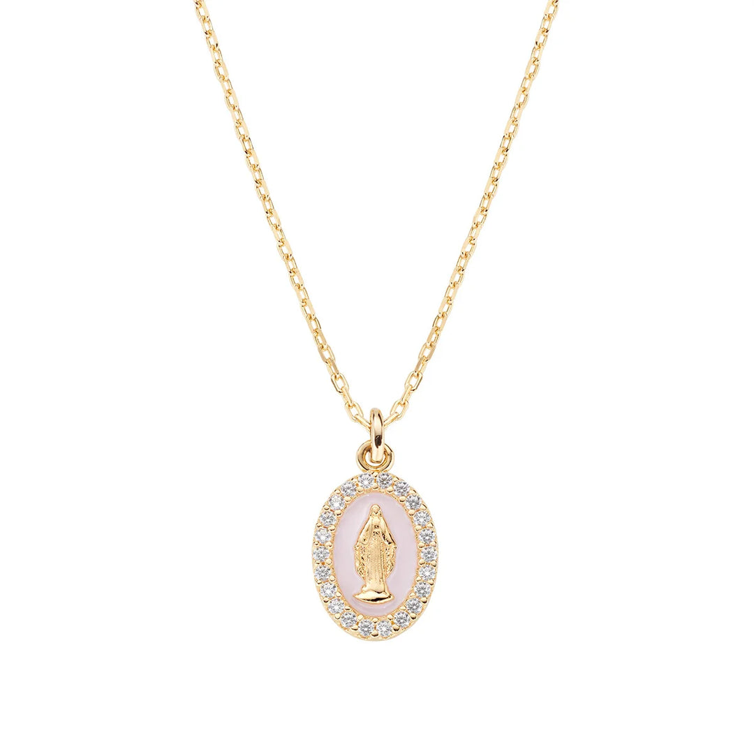 Collana mini Medaglia Miracolosa smaltata