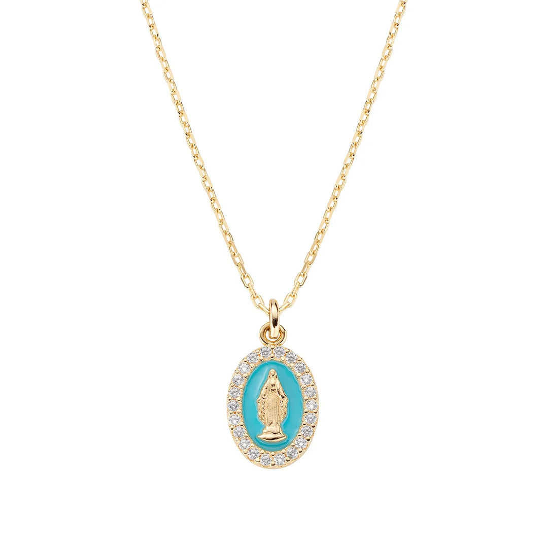 Collana mini Medaglia Miracolosa smaltata