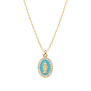 Collana mini Medaglia Miracolosa smaltata