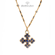 Collana Croce con Zaffiri e Diamanti Crivelli