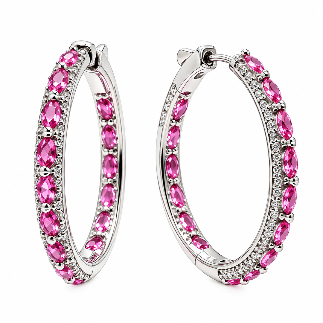 Orecchini Cerchio Fucsia Sovrani
