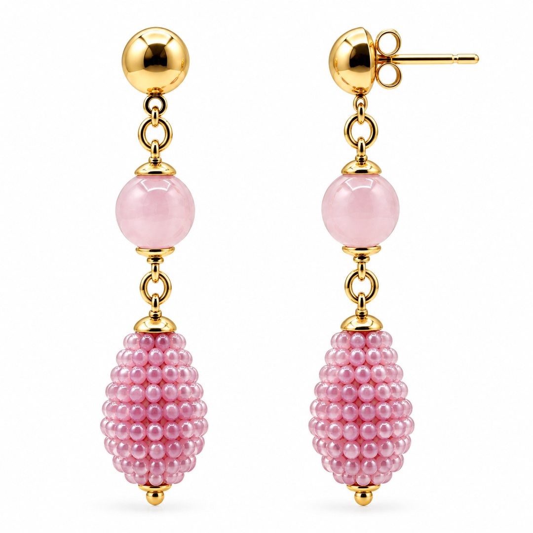 Orecchini Pendenti Rosa Sovrani