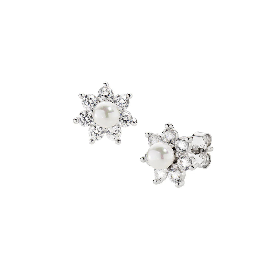Orecchini Fiore con Perla e Zirocni