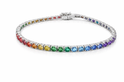 Bracciale Tennis in Argento con Zirconi Multicolor